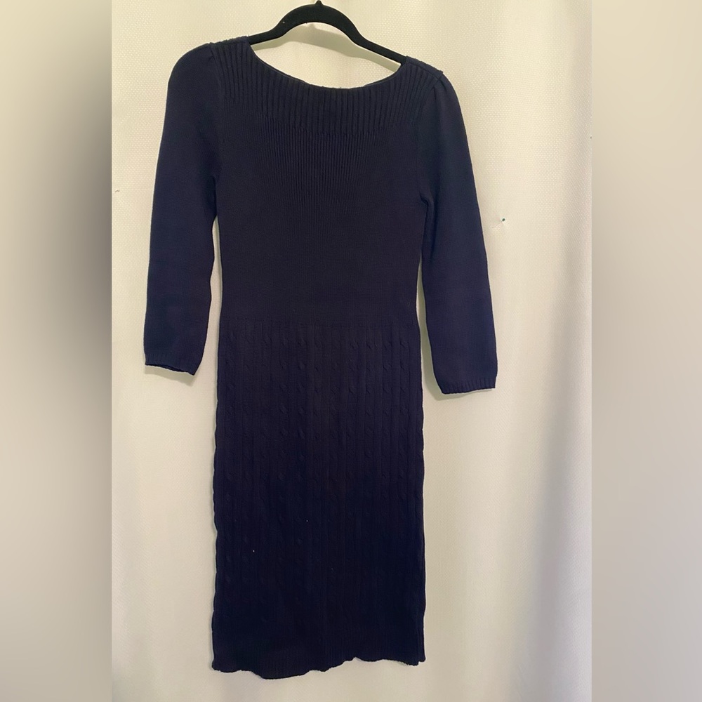 Lauren Ralph Lauren navy knit dress. Size M.